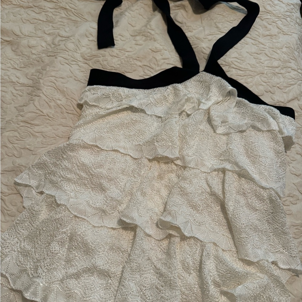 Anthropologie Ruffled Lace Tank
